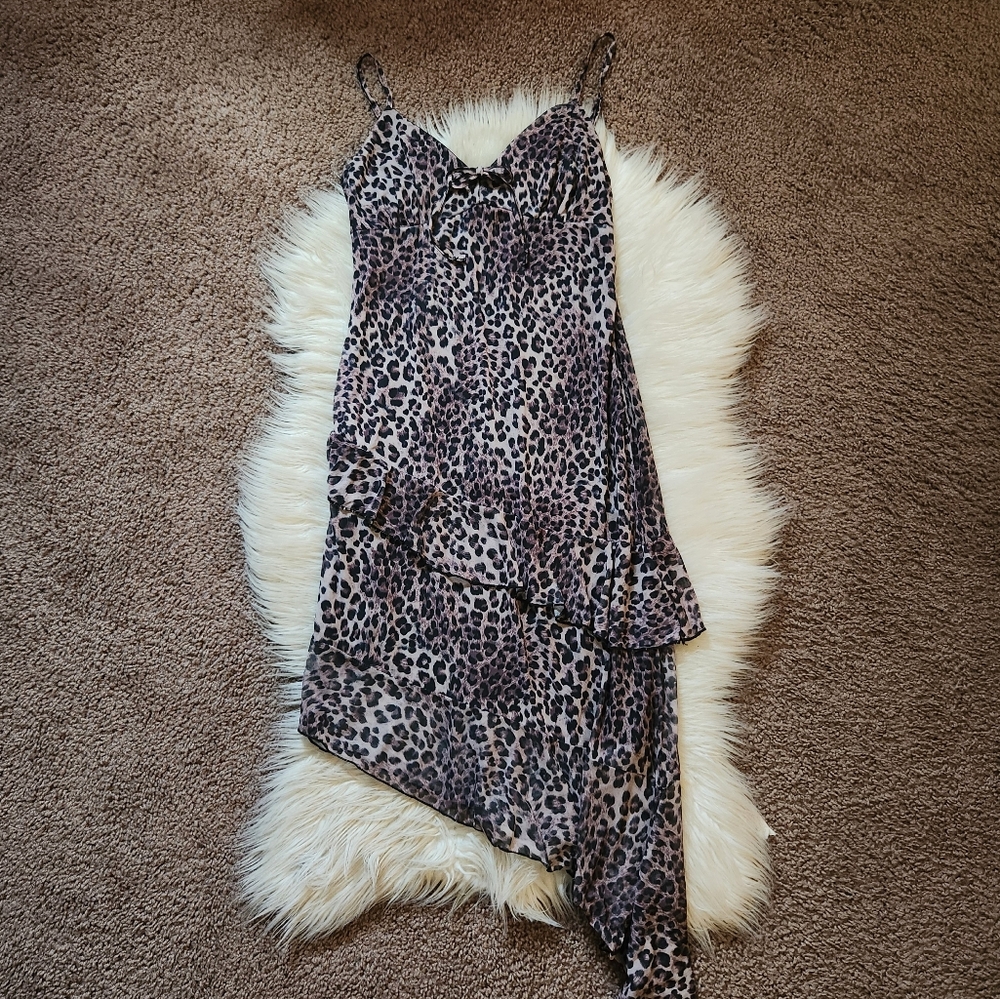Leopard Print Asymmetrical Dress